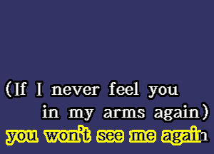 (If I never feel you
in my arms again)

nmgzag