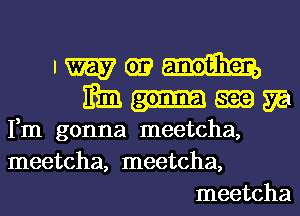 IWM
Etnnmm

Fm gonna meetcha,
meetcha, meetcha,
meetcha