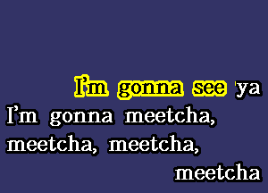 Etn-aaa'ya

Fm gonna meetcha,
meetcha, meetcha,
meetcha