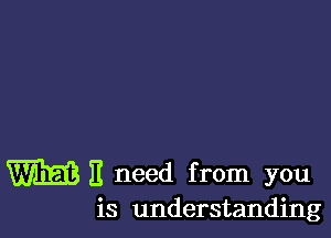 m E need from you

is understanding