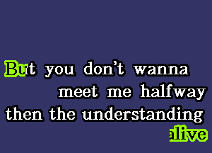 mt you don,t wanna
meet me halfway
then the understanding

1mm