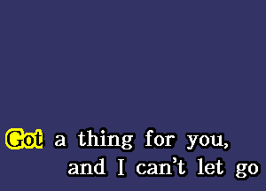 m a thing for you,
and I canWL let go