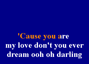 'Cause you are
my love don't you ever
dream 0011 011 darling