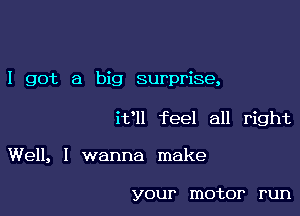 I got a big surprise,

ifll feel all right

Well, I wanna make

YOU! motor run