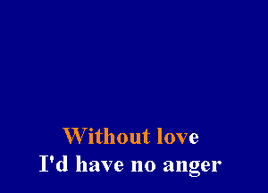 W ithout love
I'd have no anger
