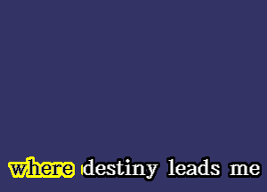 m destiny leads me