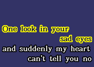 mi.
(am
and suddenly my heart

can,t tell you no