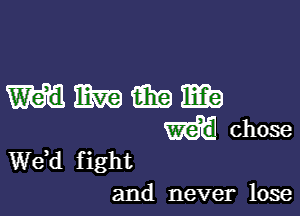 mmmmma

WEI chose
de fight
and never lose