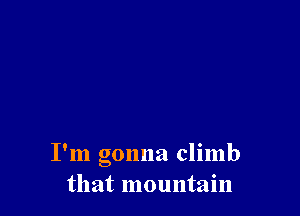 I'm gonna climb
that mountain