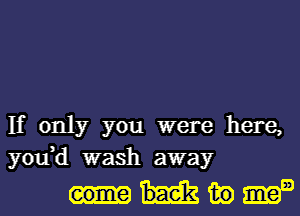 If only you were here,
you,d wash away

wwmm