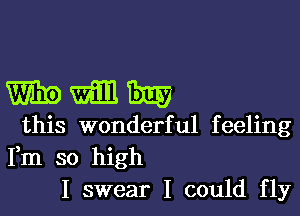 WWW

this wonderful feeling
Fm so high
I swear I could fly