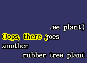 pee plant)

Em goes
another
rubber tree plant