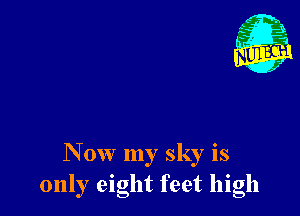 N ow my sky is
only eight feet high
