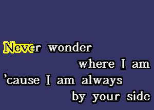 Wt wonder

Where I am
hause I am always
by your side