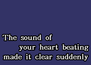 The sound of
your heart beating
made it clear suddenly