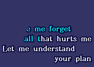 3 me f orget

all that hurts me
Let me understand
your plan