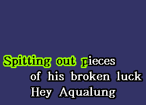 GEE g-ieces
of his broken luck
Hey Aqualung