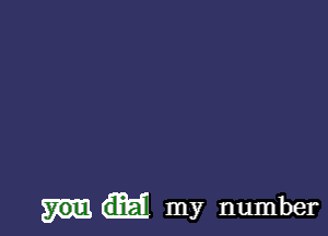 my number