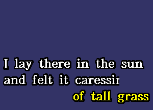 I lay there in the sun
and felt it caressiI
of tall grass