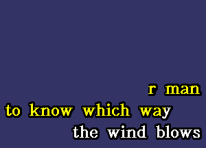 1 man

to know which way
the Wind blows