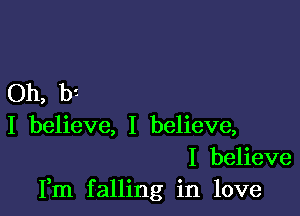 Oh, b2

I believe, I believe,
I believe
Fm falling in love