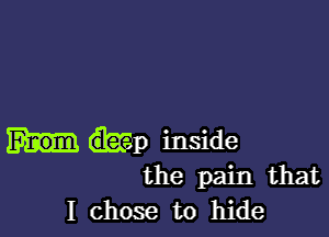 inside
the pain that

I chose to hide