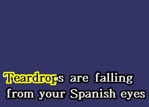 mus are falling
from your Spanish eyes