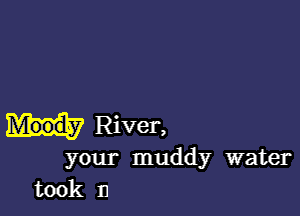 River,

your muddy water
took 11