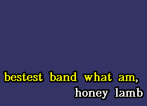 bestest band What am,
honey lamb