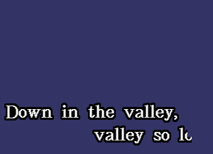 Down in the valley,
valley so 11,