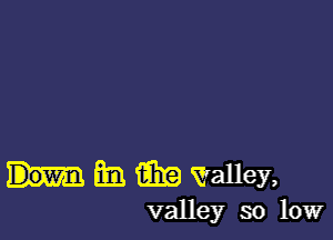 Em (aha Valley,

valley so low