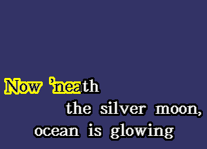 hath

the silver moon,
ocean is glowing