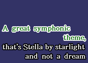 Am
m

thafs Stella by starlight
and not a dream