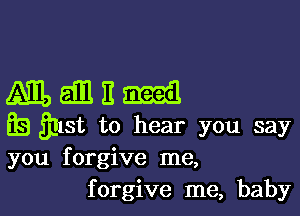 mlaElE-Il

EB 3113t to hear you say
you forgive me,
forgive me, baby