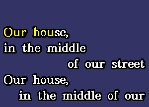 Our house,
in the middle

of our street
Our house,
in the middle of our