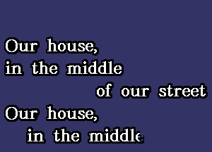 Our house,
in the middle

of our street
Our house,
in the middle