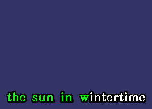 the sun in wintertime