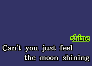 aim
Can,t you just feel
the moon shining