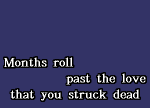 Months roll
past the love

that you struck dead