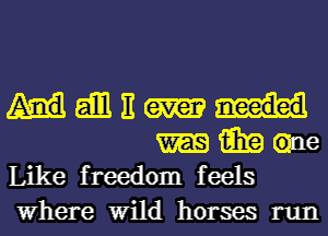 aim E
15in cane
Like freedom feels

Where Wild horses run