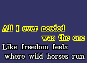 (MI E
15in
Like freedom feels

Where Wild horses run