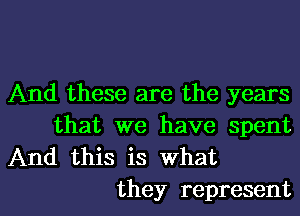 And these are the years
that we have spent
And this is What

they represent l