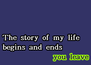 The story of my life
begins and ends

slum