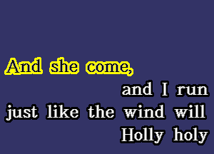 Hang

and I run
just like the Wind Will
H0113?r holy