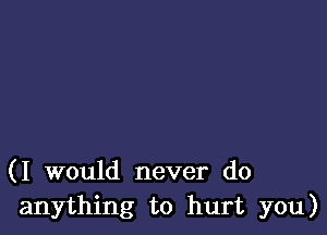 (I would never do
anything to hurt you)