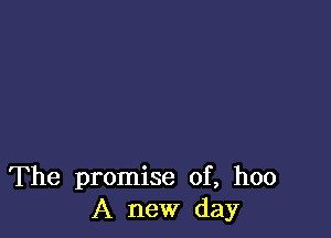 The promise of, hoo
A new day