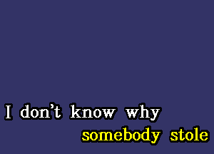 I don t know Why
somebody stole