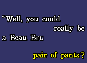 cWell, you could
really be

a Beau Bru

pair of pants?