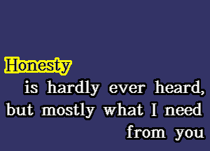 Honesty
is hardly ever heard,

but mostly What I need
from you