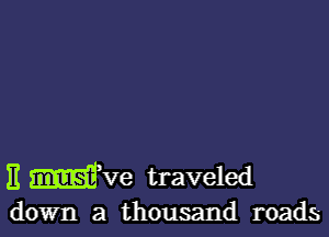 H Mve traveled

down a thousand roads